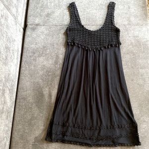 Juicy Couture Black Crocheted Top Jersey Dress